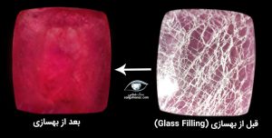 یاقوت سرخ بهسازی شده به روش لید گلس یا پرشده با شیشه سرب دار
