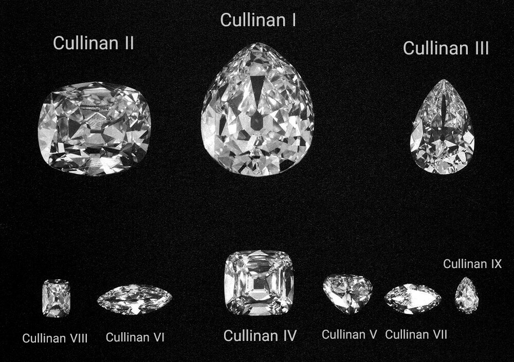 9 قطعه اصلی تراشیده شده از الماس کولینان مادر