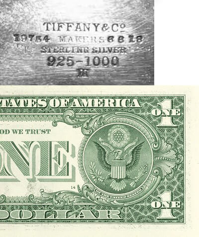 طراحی تیفانی روی نقره و دلار آمریکا