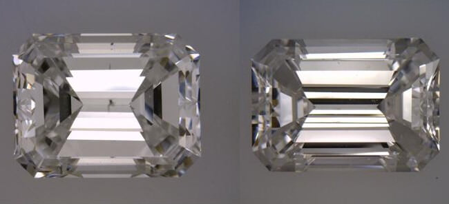 مقایسه الماس تراش زمردی با پاکی si1