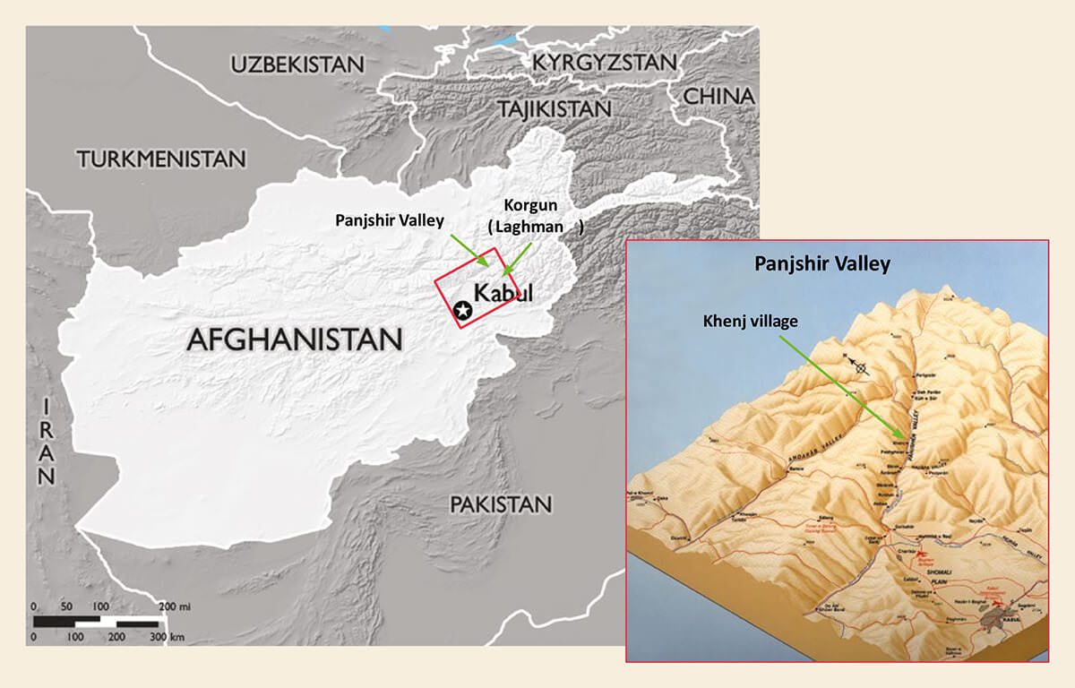 نقشه معادن زمرد پنجشیر افغانستان