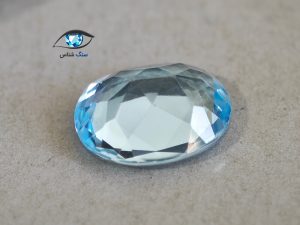 نگین توپاز آبی طبیعی 3.8 قیراط - تصویر 3