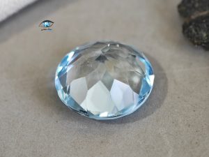 نگین توپاز آبی گرد طبیعی 5.5 قیراط - تصویر 3
