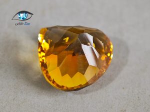 نگین سیترین اشکی طبیعی 7.6 قیراط - تصویر 4