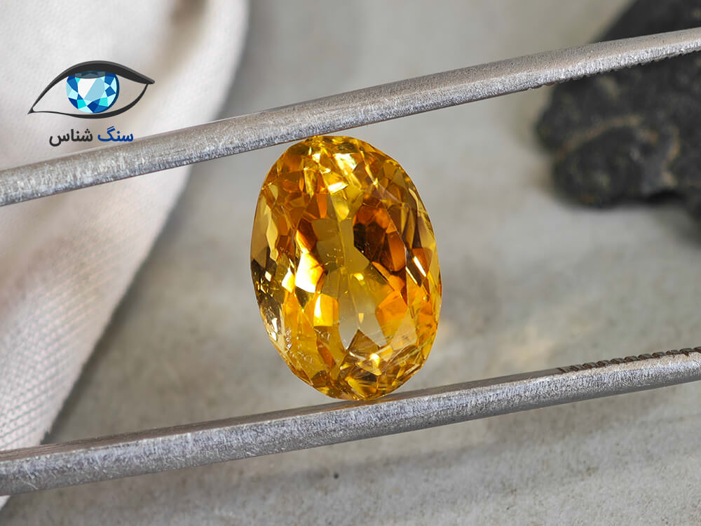 قیمت خرید سنگ سیترین طلایی نگین جواهری اصل