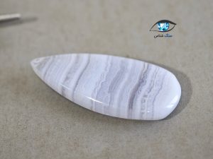 عقیق آبی نواری طبیعی 1.7 گرم - تصویر 3