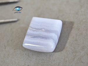 عقیق آبی نواری چهارگوش 1.4 گرم - تصویر 4